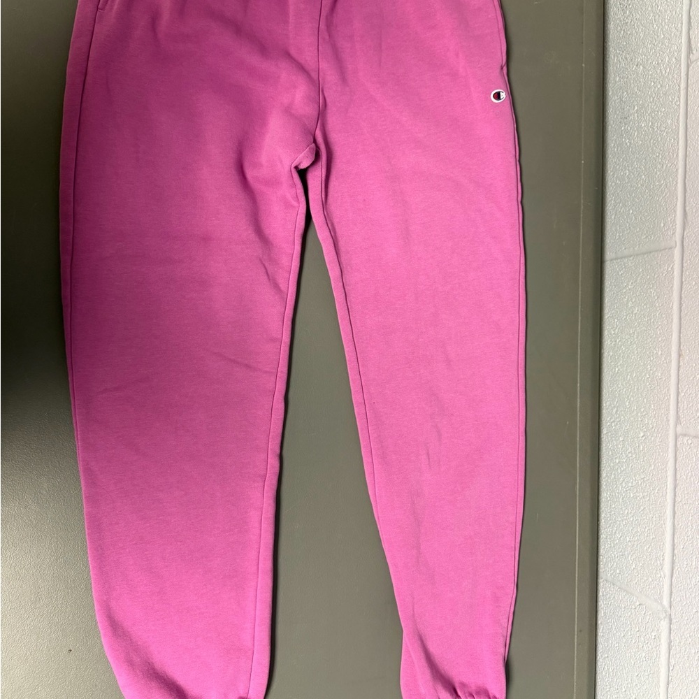 Champion Girls Pink Fleece Joggers with Logo